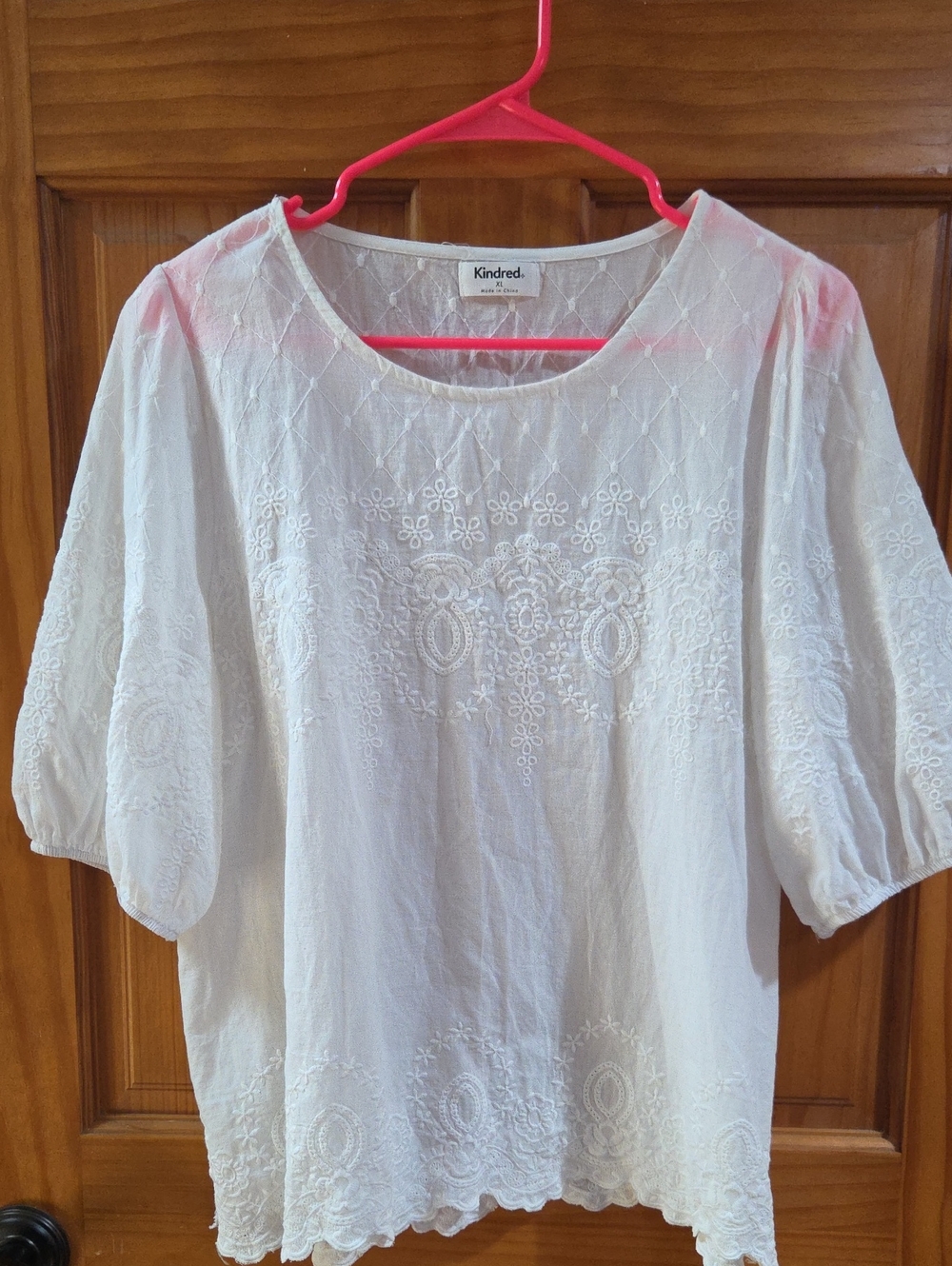Kindred Bravely White Embroidered Peasant Blouse